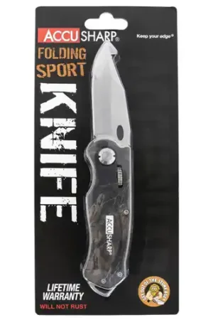 ACCUSHARP Sport 3 Folding Plain Stainless Steel Blade Camo | Get Yours