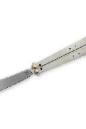 BENCHMADE 99 Necron Balisong Butterfly Knife 4.59" Scimitar Blade w/ Jade G10 Handles + Nylon Sheath | Price Drop
