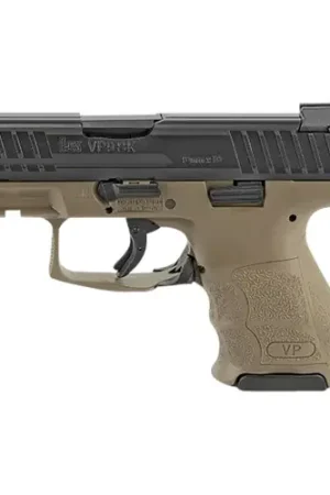 Clearance Price | HK VP9SK Subcompact 9mm 3.39" FDE 15rd/12rd Semi-Auto Pistol w/ Night Sights - FDE / Black
