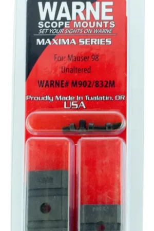 Warne Weaver Style Base For Mauser 98 .22 Black Matte Receiver Mounting Base | Last Chance
