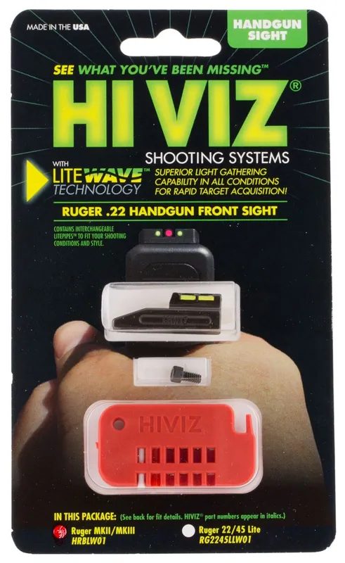 Flash Sale | Hi-Viz LiteWave Ruger Mark I/II/III/IV Front Red/Green/White Fiber Optic Handgun Sight
