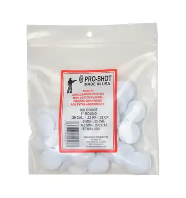 Affordable | Pro-Shot Products Cotton Flannel Patches .22-.270 1 Inch Round 300-Pack