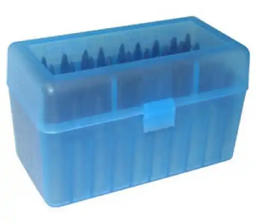MTM Case-Gard Case-Gard 50 Rifle Ammo Boxes .222 and .222 Magnum Mechanical Hing - In Stock