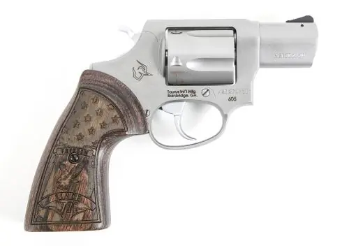 Act Fast | Taurus 605 US Flag Wood .357 Mag and .38 Special Stainless Revolver
