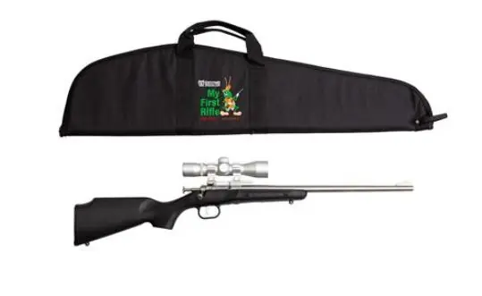 Keystone Sporting Arms Crickett Single Round Youth .22 LR Stainless/Silver Rifle w/ Crickett 4x32 - Same-Day Shipping