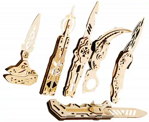 Caliber Gourmet Wood Knife Puzzles 6 Pack - Ships Fast