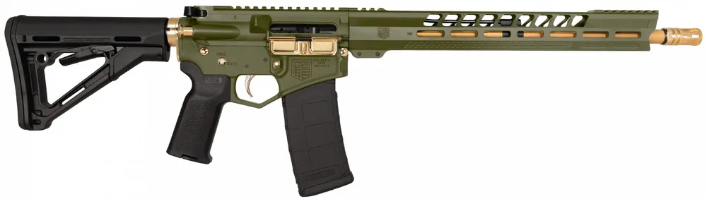 Clearance Price | Diamondback Firearms DB15 Sports South Exclusive 5.56 NATO Green Cerakote w/ Gold Accents Rifle