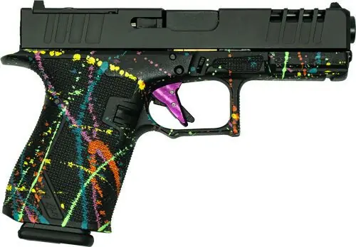 Act Fast | Great Lakes Firearms GLFA 19 Striker Splatter Black Frame 9mm Colored Pistol