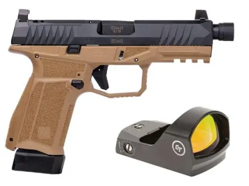Arex Delta X Tactical 9mm Flat Dark Earth Pistol w/ Crimson Trace Red Dot | Great Deal