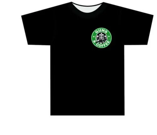 Available to Order - TUFF Products Guns and Coffee T Shirt XLarge Black