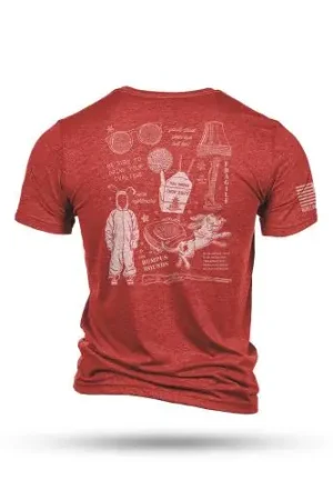 Available to Order | Nine Line Xmas Story Triblend T-Shirt Red